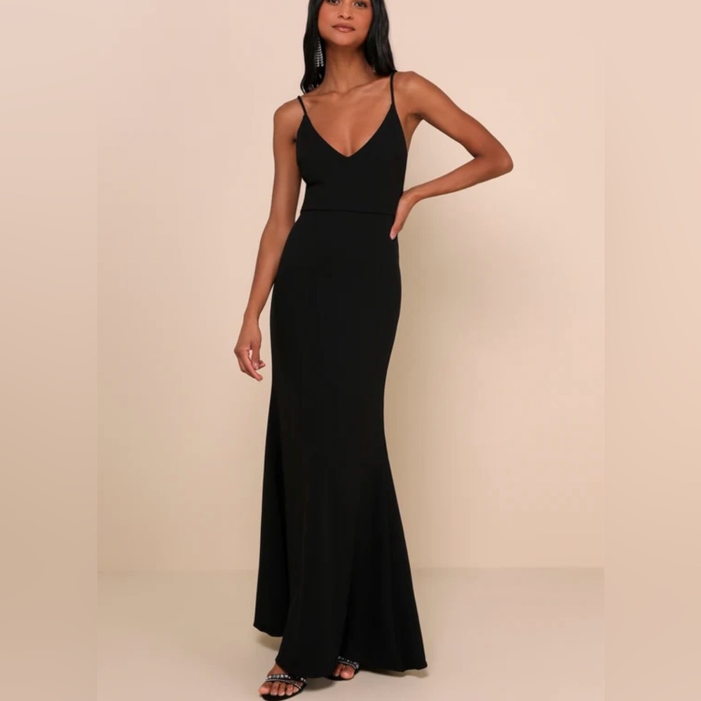 Lulus Infinite Glory Black Maxi Dress size small